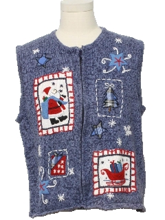 1980's Womens Ugly Christmas Sweater Vest