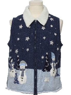 1980's Womens Ugly Christmas Sweater Vest