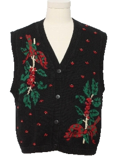 1980's Womens Ugly Christmas Sweater Vest