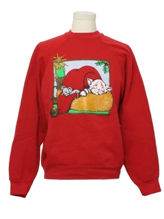 1990's Unisex Cat-Tastic Ugly Christmas Sweatshirt
