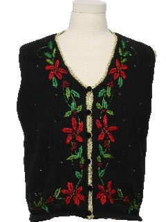 1980's Womens Ugly Christmas Sweater Vest