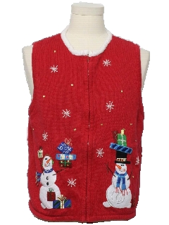 1980's Womens Ugly Christmas Sweater Vest