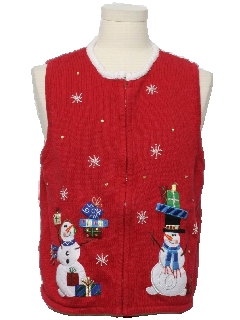 1980's Womens Ugly Christmas Sweater Vest