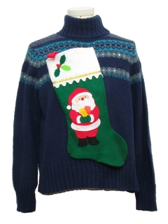 1980's Womens Hand Embellished Ugly Christmas Sweater