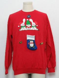 1980's Unisex Hand Embellished Ugly Christmas Sweatshirt