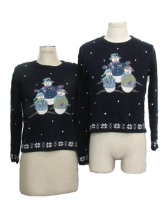 1980's Womens Ugly Christmas Matching Set of Two Sweaters