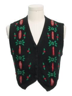 1980's Womens or Girls Ugly Christmas Sweater Vest