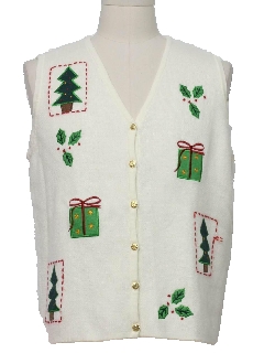 1980's Womens Ugly Christmas Sweater Vest