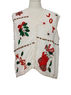 1980's Womens Ugly Christmas Sweater Vest