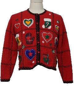 1980's Womens Country Kitsch Ugly Christmas Sweater
