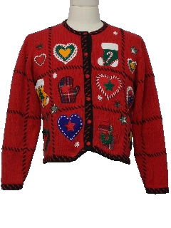 1980's Womens Country Kitsch Ugly Christmas Sweater