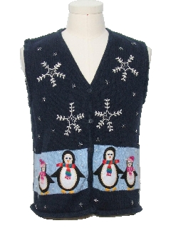 1980's Womens or Girls Ugly Christmas Sweater Vest