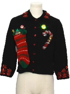 1980's Womens Hand Embellished Ugly Christmas Sweater