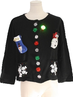 1980's Womens Hand Embellished Ugly Christmas Sweater