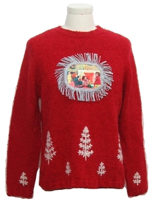 1980's Unisex Hand Embellished Ugly Christmas Sweater