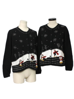 1980's Womens Ugly Christmas Matching Set of Sweaters