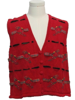 1980's Womens Ugly Christmas Sweater Vest