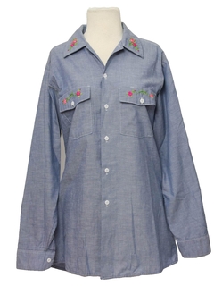 1970's Womens Chambray Hippie Shirt