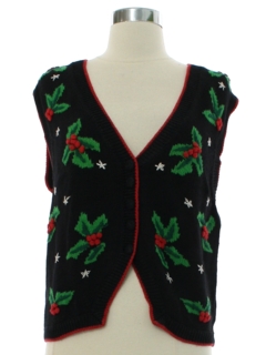 1980's Womens or Girls Ugly Christmas Sweater Vest