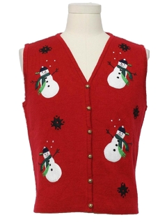 1980's Womens Ugly Christmas Sweater Vest