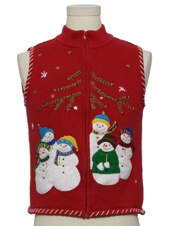 1980's Womens or Girls Ugly Christmas Sweater Vest