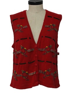 1980's Womens Cheesy Kitschy Sweater Vest