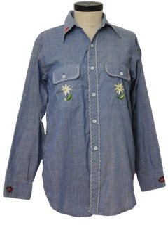 1970's Womens Chambray Hippie Shirt