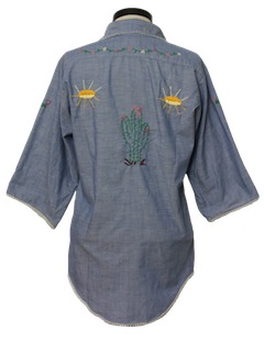 1970's Womens Chambray Hippie Shirt