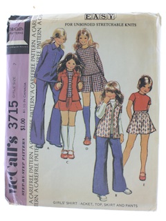 1970's Womens Girls Pattern