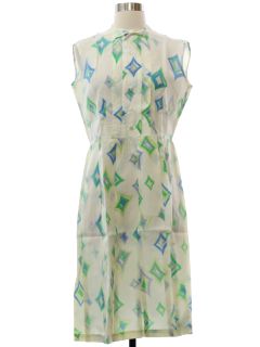 1960's Womens Print Day Dress