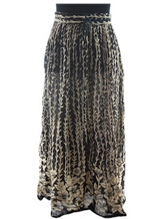 1980's Womens Broomstick Hippie Skirt