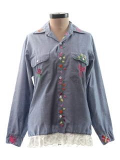 1970's Womens Chambray Hippie Shirt