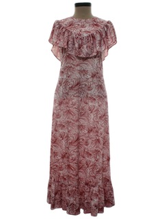 1970's Womens Prairie Style Maxi Dress