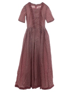 1970's Womens/Girls Prairie Hippie Maxi Dress