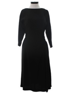 1940's Womens Designer Little Black Cocktail Dress