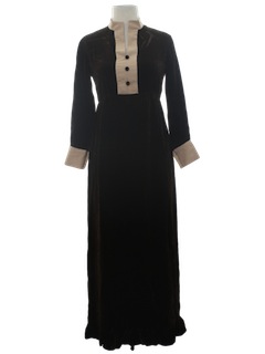 1960's Womens Mod Cocktail Maxi Dress