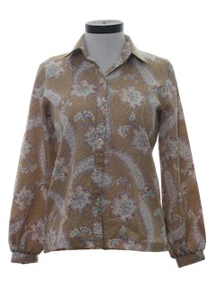 1970's Womens Print Disco Shirt