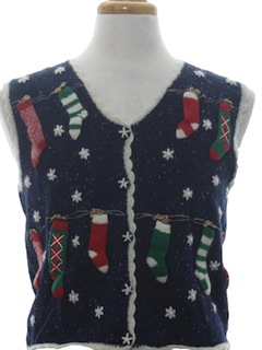 1980's Womens Ugly Christmas Sweater Vest