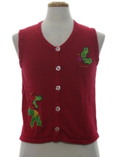 1980's Womens Ugly Christmas Sweater Vest