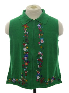 1980's Womens Ugly Christmas Sweater Vest