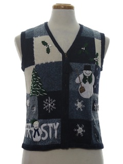 1980's Womens Ugly Christmas Sweater Vest