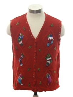 1980's Womens Ugly Christmas Sweater Vest