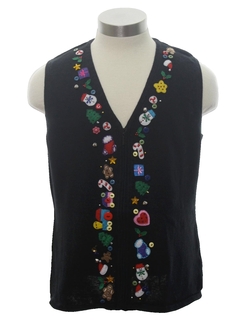 1980's Womens or Girls Ugly Christmas Sweater Vest