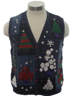 1980's Womens Ugly Christmas Sweater Vest