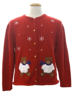 1980's Womens Bear-riffic Ugly Christmas Sweater