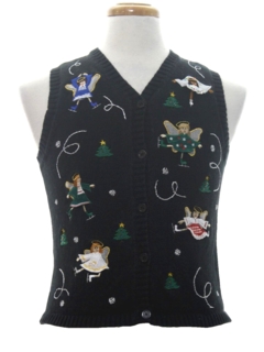 1980's Womens or Girls Ugly Christmas Sweater Vest