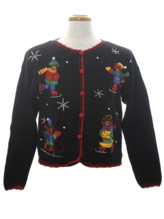 1980's Womens Bear-riffic Ugly Christmas Sweater