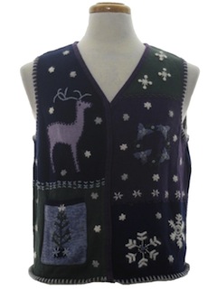 1980's Womens Ugly Christmas Sweater Vest