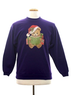 1980's Unisex Bear-riffic Ugly Christmas Sweatshirt