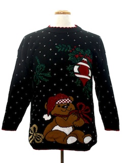 1980's Unisex Vintage Bear-riffic Ugly Christmas Sweater